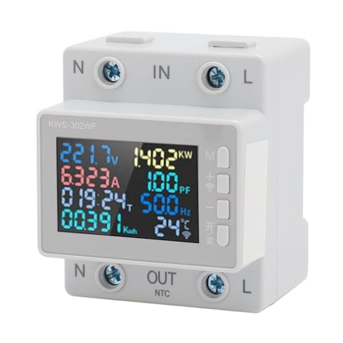 VBESTLIFE Spannungsamperemeter, KWS-302WF AC Digital Spannungsstrommesser, HD-Farbbildschirm 8-in-1-Display, WiFi-Telefonsteuerung, 170–270 V, 0–63 A, 0–17 KW VBESTLIFE Spannungsamperemeter, KWS-302WF AC Digital Spannungsstrommesser, HD-Farbbildschirm 8-in-1-Display, WiFi-Telefonsteuerung, 170–270 V, 0–63 A, 0–17 KW von VBESTLIFE