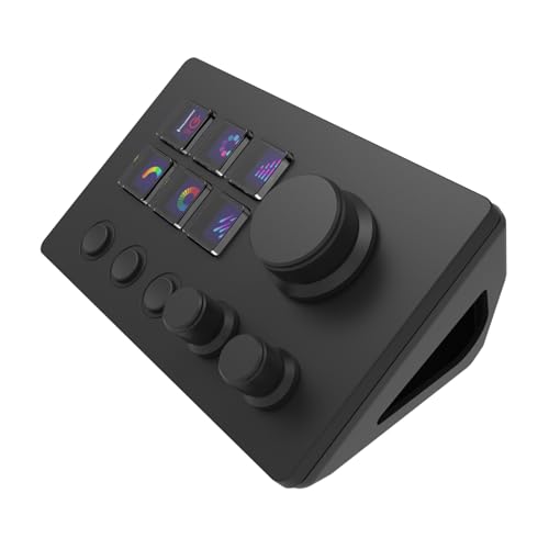 VBESTLIFE Controller, 6 Anpassbare LCD-Tasten, Visuelle Tastatur mit 6 Touch-Federtasten für OBS, Twitch, YouTube, für OS X, PC (Black) von VBESTLIFE