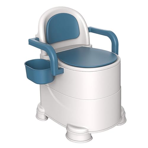 VBESTLIFE Tragbare Toilette für Erwachsene, Nachttisch-Toilettenstuhl-Toilette mit Armlehnen und Rückenlehne, Geruchshemmend, Töpfchenstuhl für ältere Menschen und Schwangere Frauen von VBESTLIFE