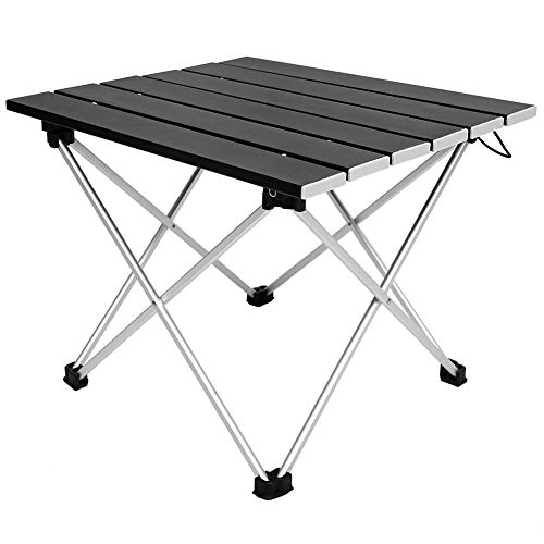 VBESTLIFE Tragbarer Campingtisch, Kleiner Klapptisch, gebogener Ecktisch, Picknick, Faltbarer Schreibtisch mit X-Form-Befestigungsmethode, für Camping, Wandern von VBESTLIFE