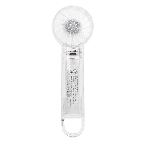 VBESTLIFE Tragbarer -Hand Ventilator, Transparentes Design Wiederauf Ladbare 3-Gang-wimperventilator für Indoor-Reisen Im Freien (WHITE) von VBESTLIFE