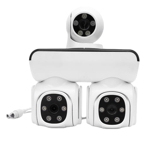 VBESTLIFE Überwachungskamera Im Freien, Dreifache Linsen 360 ° Rotierende AI Human Detection Wireless WiFi Water Proof IP66 5MP HD für Home Store (EU-Stecker) von VBESTLIFE