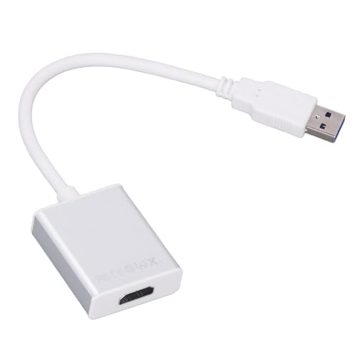 VBESTLIFE USB 3.0-zu-HD-Multimedia-Schnittstellenkonverter aus Aluminiumlegierung, HD-Ausgangsadapter, Stabile Übertragung für Laptops, Silber von VBESTLIFE
