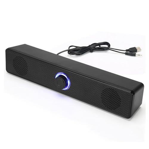 VBESTLIFE USB-Computerlautsprecher, Kabelgebundene Desktop-Soundbar, HiFi-Lautstärkeregler mit Klarem Klang, Lautsprecher für PC, Laptop, Tablet für PS5, 3,5 Mm AUX von VBESTLIFE