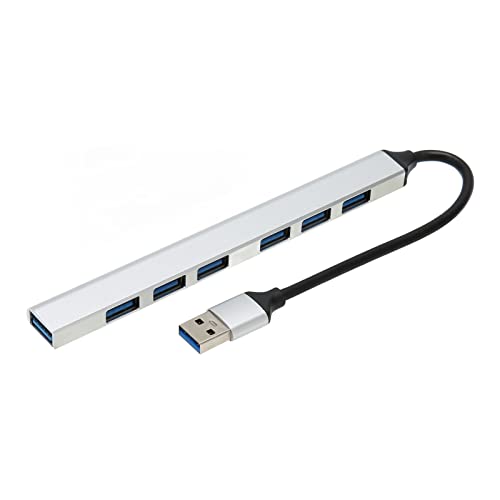 VBESTLIFE USB3.0-Hub, 1 USB3.0- und 6 USB2.0-Anschlüsse, Tragbarer, Ultraschlanker USB-Daten-Hub aus Aluminium für Laptop, USB-Flash-Laufwerke, Mobile Festplatte, Drucker, Kamera von VBESTLIFE