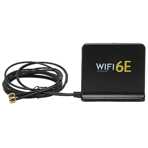 VBESTLIFE WiFi 6E-Antenne für Drahtlose Netzwerkkarten, 2,4 GHz und 5,8 GHz Dualband WiFi 6E 4 DBi High Gain-Antenne für Drahtlose Netzwerkkarten, SMA-Anschluss, 2 M (Schwarz) von VBESTLIFE