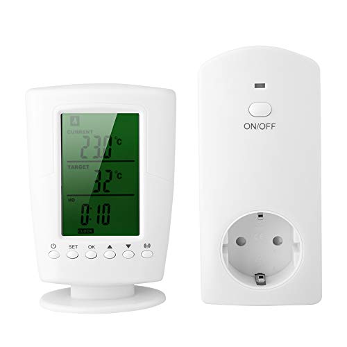VBESTLIFE Wireless Thermostat Steckdose Digitaler Temperaturregler,Programmierbare Socket Haushalt Intelligent Temperature Control Socket(EU) von VBESTLIFE