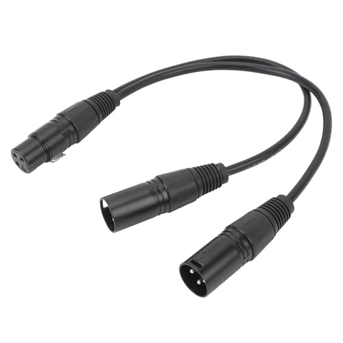 VBESTLIFE XLR-Buchse auf Dual-XLR-Stecker-Kabel, 3-poliges XLR-Buchse auf Dual-XLR-Stecker-Patch-Y-Kabel, Symmetrisches Mikrofon-Splitterkabel, Audio-Adapter von VBESTLIFE