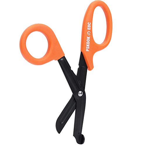 Vbestlife Medical Scissor, Dicker Verbandschere aus rostfreiem Stahl für den Außenbereich Medical Scissor Emergency Treatment Tool(Orange) von VBESTLIFE