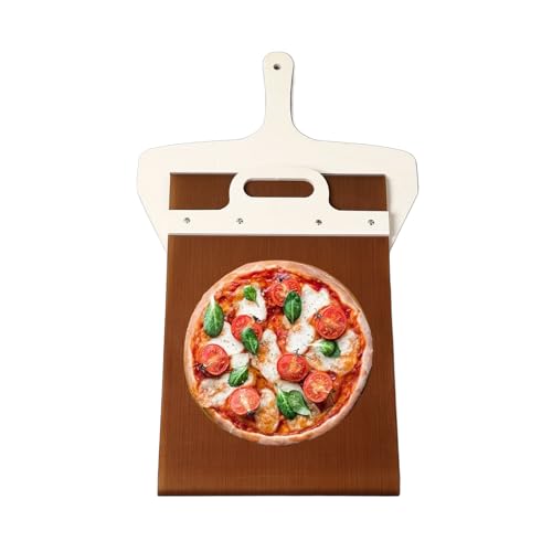 Verschiebbarer Pizzaschieber, Pizza-Transferbrett, Transfer von Pizza-Pie-Snacks, Pizza-Spatel-Paddel mit Abnehmbarem Griff für Öfen von VBESTLIFE
