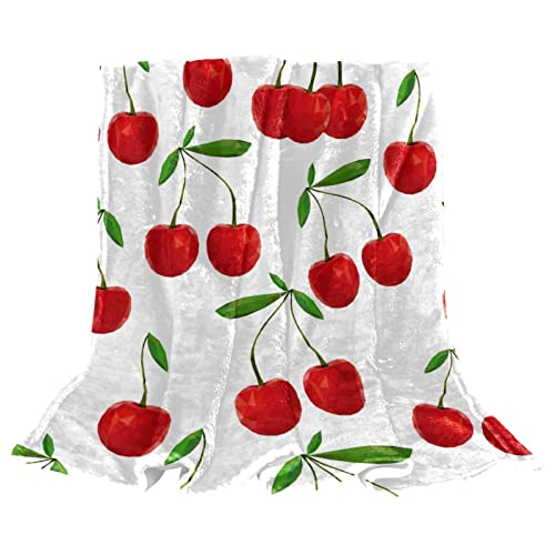 Plüschdecke Decke warm gemütlich weich Mikrofaserdecken,Karikatur Frucht Kirsche reizendes Kawaii von VBFOFBV