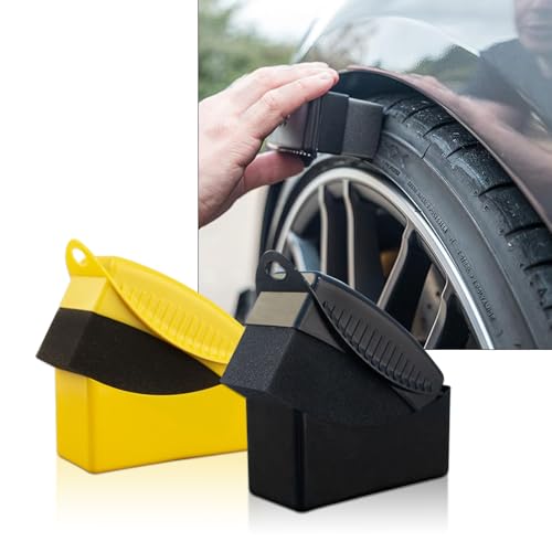 VBGURR 2 Stück Tire Dressing Applicator Pad Kunststoffe Auto Schwamm Tragbar Autoreifen-Applikator-Pads Langlebig Reifenglanz Applikator von VBGURR