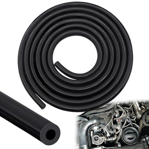 VBGURR 3 Meter Unterdruckschlauch Kfz, Auto Silikonschlauch Gummischlauch Schwarz Silikon Vakuumschlauch Kühlmittel Schlauch für Auto Motor (5mm ID - 10mm OD) von VBGURR