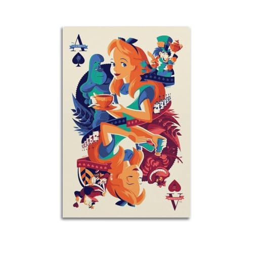 VBHEJRNE Filmposter Alice im Wunderland, dekoratives Gemälde, Leinwand, Wandposter und Kunstdruck, moderne Familienschlafzimmer-Dekoration, Poster, 60 x 90 cm von VBHEJRNE
