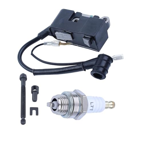Zündspulenmodul passend for Kettensäge 4500 5200 5800 45cc 52cc 58cc mit Spule, Schraube, Zündkerze, Kettensägenzubehör von VBHGUYC