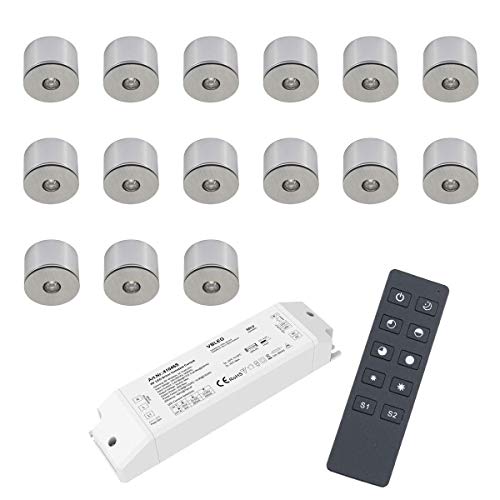 15er Set 3W LED Mini Spot Aufbaustrahler warmweiß dimmbar mit Funk Netzteil und Fernbedienung 15er Set 3W LED Mini Spot Aufbaustrahler warmweiß dimmbar mit Funk Netzteil und Fernbedienung von VBLED
