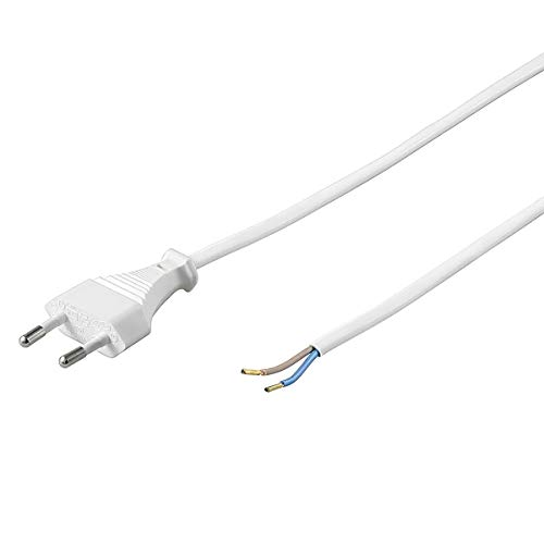 EURO Stecker für LED-Netzteile Anschlussleitung Zuleitung 230V 2-adrig weiß 1,5m von VBLED