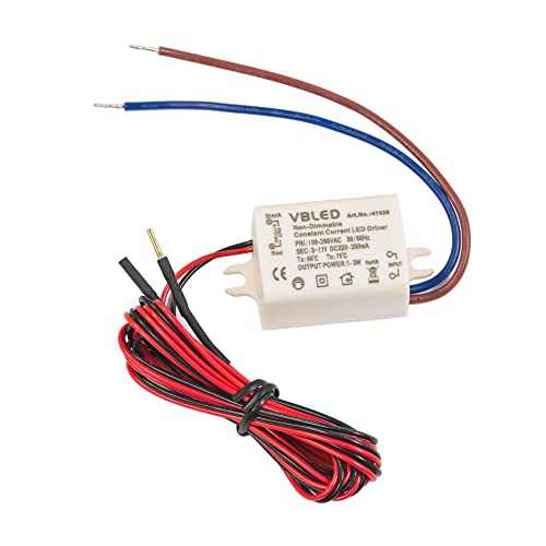 LED Netzteil Konstantstrom 1-3 W, 320-350 mA/Trafo/Transformator/Netzteil Constant Current 3-11V DC von VBLED