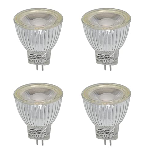 VBLED© 4er Set LED Leuchtmittel - MR11/GU4 - COB - 3W - 210 Lumen - Warmweiß Dimmbar von VBLED