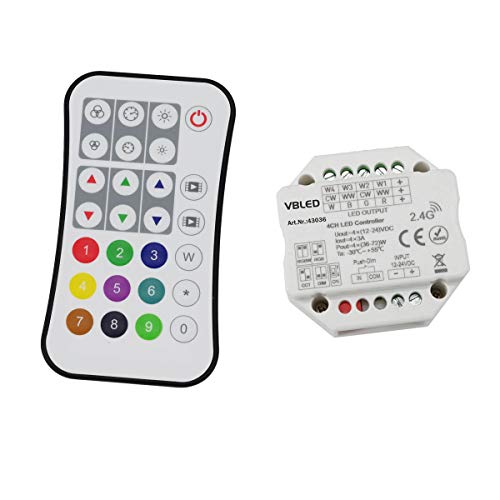 VBLED©"INATUS" SET - Funk Dimmer Controller für RGB, oder RGB+W LED Streifen 12-24V DC von VBLED