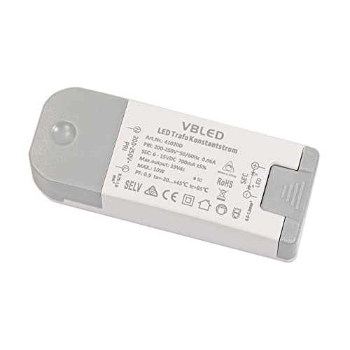 VBLED© LED Trafo Dimmbar Triac Konstantstrom Max.10W, 6-15VDC 700mA LED Netzteil Treiber Transformator Driver von VBLED