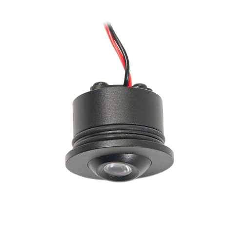 VBLED® 1W LED Mini Einbauspot - FOCOS Minispot Mini Strahler - 12V DC - IP20-3000K - Schwenkbar - Schwarz von VBLED
