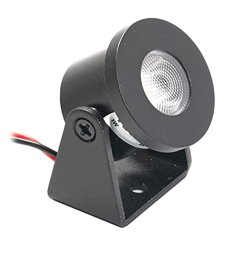 VBLED® 1W Mini Aufbaustrahler - Rotier- & Schwenkbar - 80lm warmweiß 12VDC, Aluminium in schwarz Dimmbar von VBLED