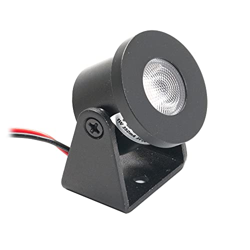 VBLED® 1W Mini Aufbaustrahler - Rotier- & Schwenkbar - 80lm warmweiß 3V@350mA, Aluminium in schwarz Dimmbar von VBLED