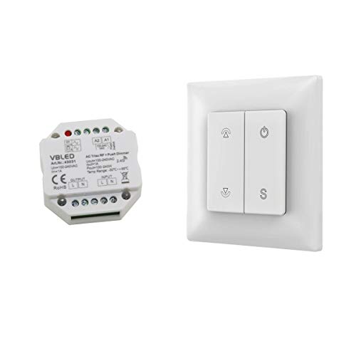 VBLED®"Inatus" RF-lichtschalter Wandfernbedienung schalter KIT inkl. Dimmer - 230V - Max 1A von VBLED