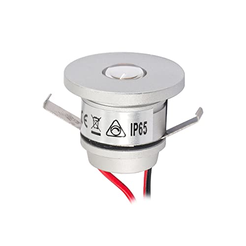 VBLED® LED Aluminium Mini Einbaustrahler IP65 wassergeschützt - 1W 12VDC 60lm warmweiß von VBLED