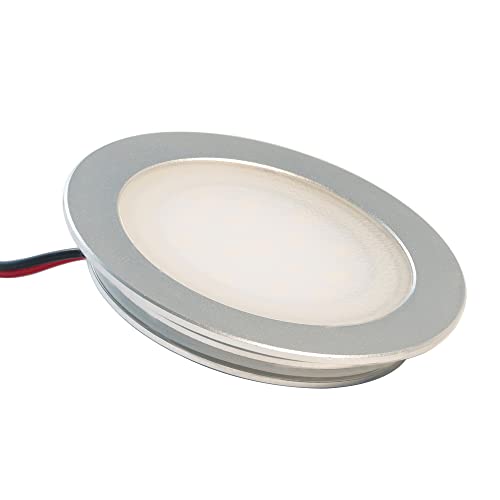 VBLED® Mini LED Einbaustrahler deckenleuchte Einbauleuchte extra flach (12 mm Einbautiefe) Aluminium eloxiert matt warm-weiß 0,9W Dimmbar 12V IP67 für badezimmer lampe küchenlampe aussenleuchten von VBLED