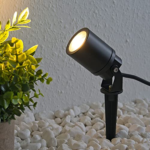 VBLED® "Werios Gartenstrahler, Gartenleuchte, Außenstrahler, Spießstrahler, Gartenspot 12V AC mit LED Leuchtmittel 5W 3000K IP 65 von VBLED