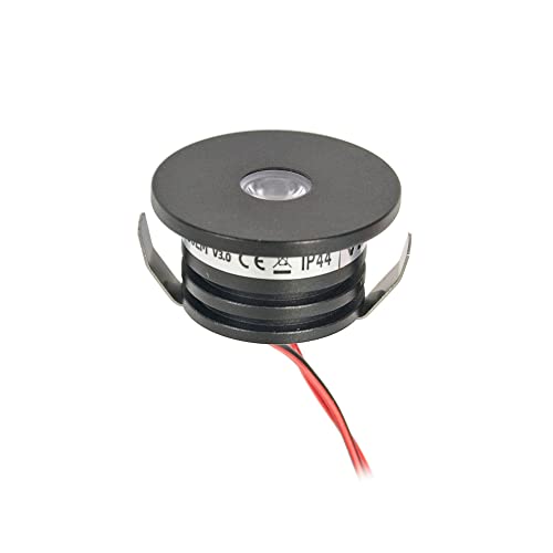 VBLED 3W Mini LED Einbauspot schwarz Dimmbar 3000K Warmweiß 12V DC IP44 Wasserdicht 130 lumen 45° Ansichtswinkel von VBLED