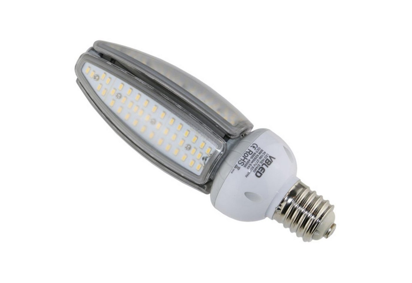 VBLED LED-Leuchtmittel HQL LED Ersatzlampe E40 50W LED Corn Birne,4000K, E27, 1 St., neutralweiß von VBLED