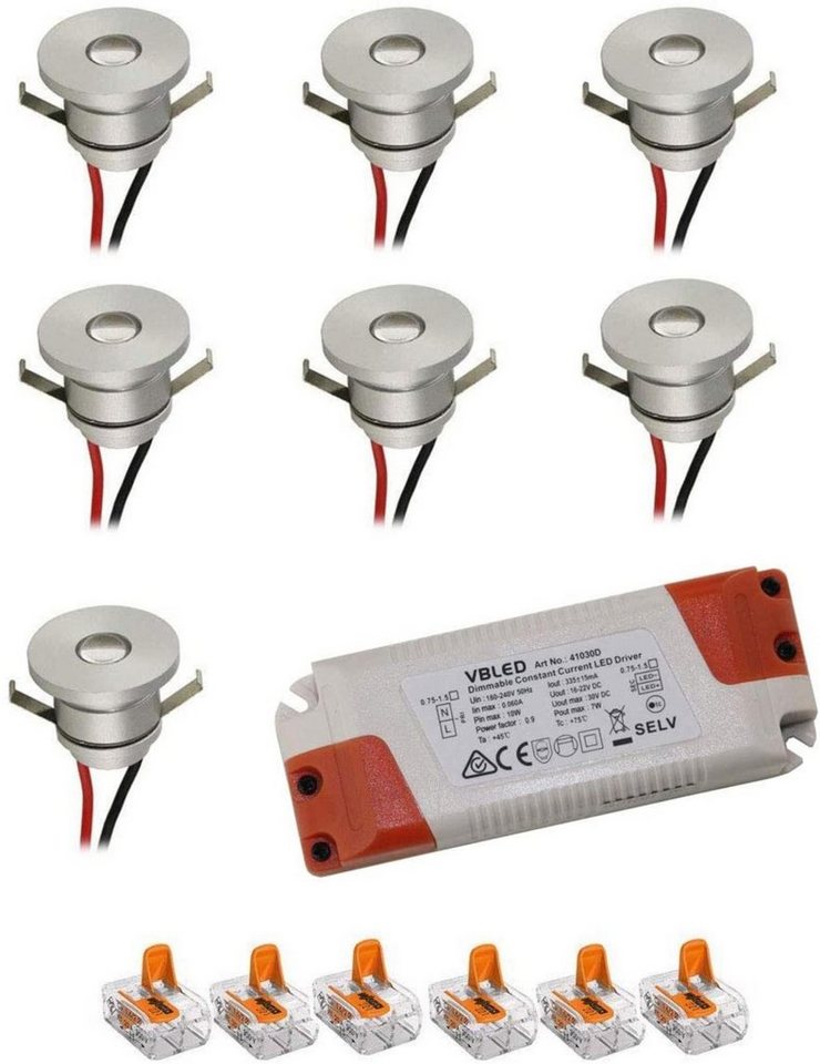 VBLED LED Einbaustrahler ALDYNE" 1W LED Mini Einbauspot 350mA IP44 Warmweiß - SET, LED fest integriert, warmweiß" von VBLED