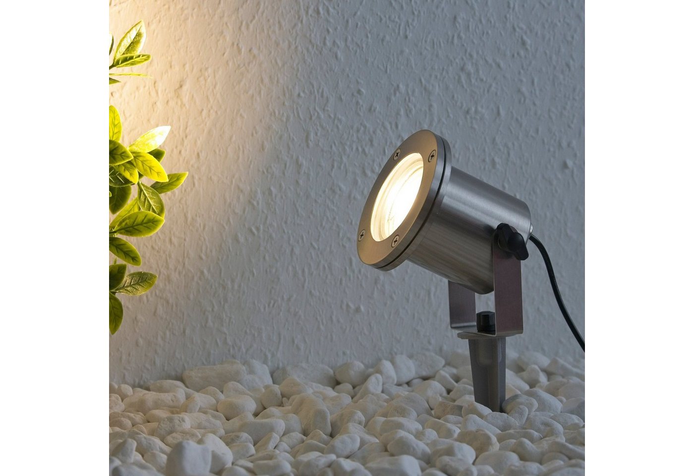 VBLED LED Gartenstrahler LED-Teichstrahler aus Edelstahl IP68 mit MR16 Leuchtmittel 5W, 12V, LED wechselbar, Warmweiß von VBLED