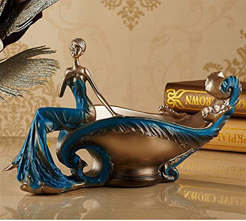 UDRJU Harz Craft Lady Weinregal Wohnkultur Ornamente-Blau von VBNHGF