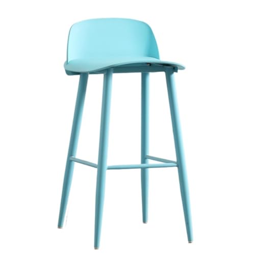 VBNYBA Bar StüHle Barstuhl, einfacher Hochstuhl, Acryl-Rückenlehne, Milchtee-Shop, Café, Barstuhl, Wohnzimmer, Theke, Rezeption Bar Chair (Color : Blue, Size : A) von VBNYBA