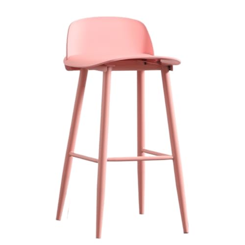 VBNYBA Bar StüHle Barstuhl, einfacher Hochstuhl, Acryl-Rückenlehne, Milchtee-Shop, Café, Barstuhl, Wohnzimmer, Theke, Rezeption Bar Chair (Color : Pink, Size : B) von VBNYBA