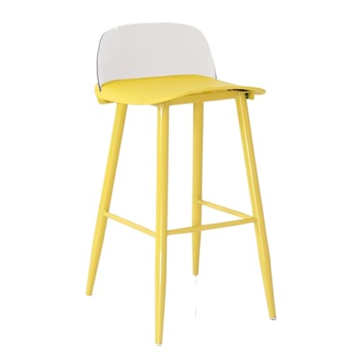 VBNYBA Bar StüHle Barstuhl, einfacher Hochstuhl, Acryl-Rückenlehne, Milchtee-Shop, Café, Barstuhl, Wohnzimmer, Theke, Rezeption Bar Chair (Color : Yellow, Size : C) von VBNYBA