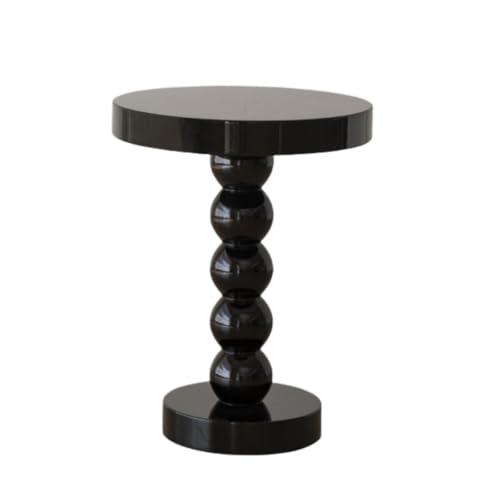 VBNYBA Kleine Tische Runder Retro-Tisch for kleinen Couchtisch, kleinen Apartment-Nachttisch, Wabi-Sabi-Wind-Ecktisch Tisch Klein (Color : Black, Size : A) von VBNYBA