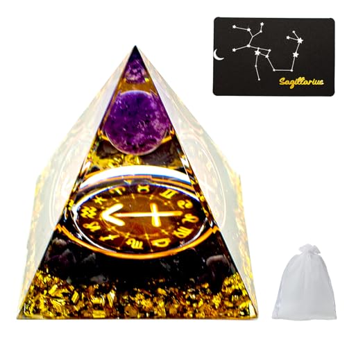 VBNZBK Orgonit Pyramide Kristalle Pyramide Groß Edelsteine Pyramiden Sternzeichen Esoterik Sternzeichen Geschenke 12 Constellation, Meditation Deko Esoterik Deko (Schütze) von VBNZBK