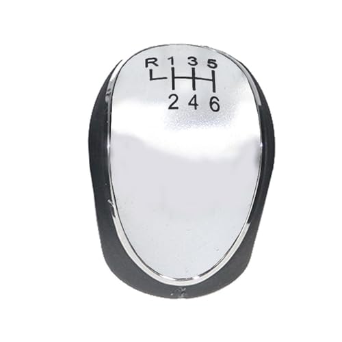 VBPBHFFNMW Leder-Schaltknauf Schalthebelabdeckung passend for Ford Mondeo MK4 Focus MK2 MK3 C-Max S-Max I II Kuga Galaxy Schaltknauf(R123456 silver) von VBPBHFFNMW
