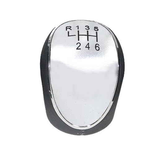 VBPBHFFNMW Schaltknauf Hebelschalter Griff Leder Fit for FORD S-MAX I MK1 II MK2 2006-2021 Manuelle Getriebe 5/6 Geschwindigkeit Schaltknauf(R 1 2 3 4 5 6 silver) von VBPBHFFNMW