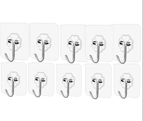 VBPCEFZTLK 1-20 Stück transparente Haken, stark, selbstklebend, for Tür und Wand, Saugnapf, schwere Last, Rack, Cup Sucker for Küche und Bad Haushaltshaken(10 Pcs) von VBPCEFZTLK