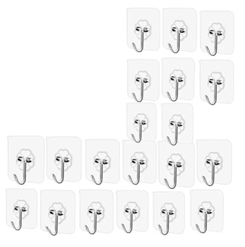 VBPCEFZTLK 1-20 Stück transparente Haken, stark, selbstklebend, for Tür und Wand, Saugnapf, schwere Last, Rack, Cup Sucker for Küche und Bad Haushaltshaken(20 Pcs) von VBPCEFZTLK