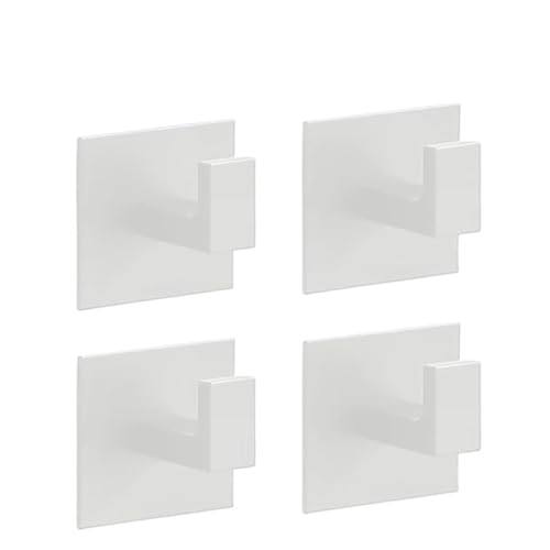 VBPCEFZTLK 1-4 stücke Starken Klebstoff Wand Haken Aufkleber Hängen Garderobe Kleiderbügel Dusche Robe Haken Küche Bad Handtuch Haken halter Haushaltshaken(4pc-White) von VBPCEFZTLK