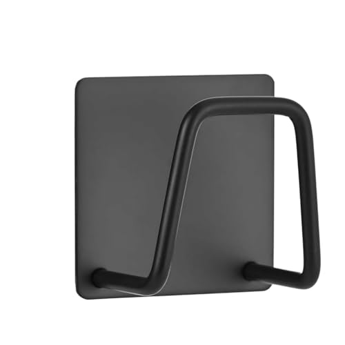 VBPCEFZTLK 5/3/1 STÜCKE Edelstahlhaken Wandhaken Selbstklebende Kleiderbügel Schwammhaken Handtuchhalter Küchenaufbewahrungshalter Badezimmerhalterung Haushaltshaken(D Black,1PCS(Reliable)) von VBPCEFZTLK