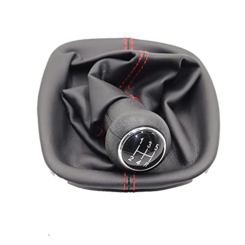 VBPCEFZTLK 5/6 Geschwindigkeitsauto-Gangschaltknopf 12mm Fit for Vw. Fit for Passat B5 B5.5 1998-2004 B5 FL (00-05) 3B B5 3B2 3B5 1996-2000 Schaltknauf(5 Speed red line) von VBPCEFZTLK