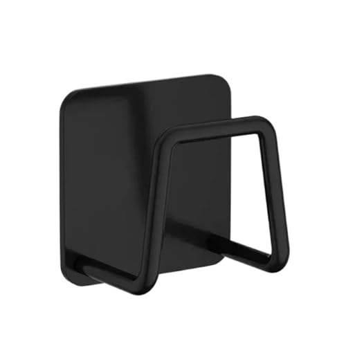 VBPCEFZTLK Küchenschwammhalter, Edelstahl-Spülbeckenschwämme, Abfluss-Trockengestell, selbstklebender Aufbewahrungshalter, Wandhaken, Küchenorganisatoren Haushaltshaken(1PCS-black) von VBPCEFZTLK